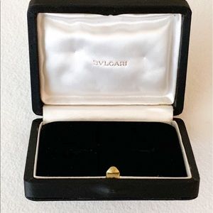 Vintage Bulgari earring box - black satin silk